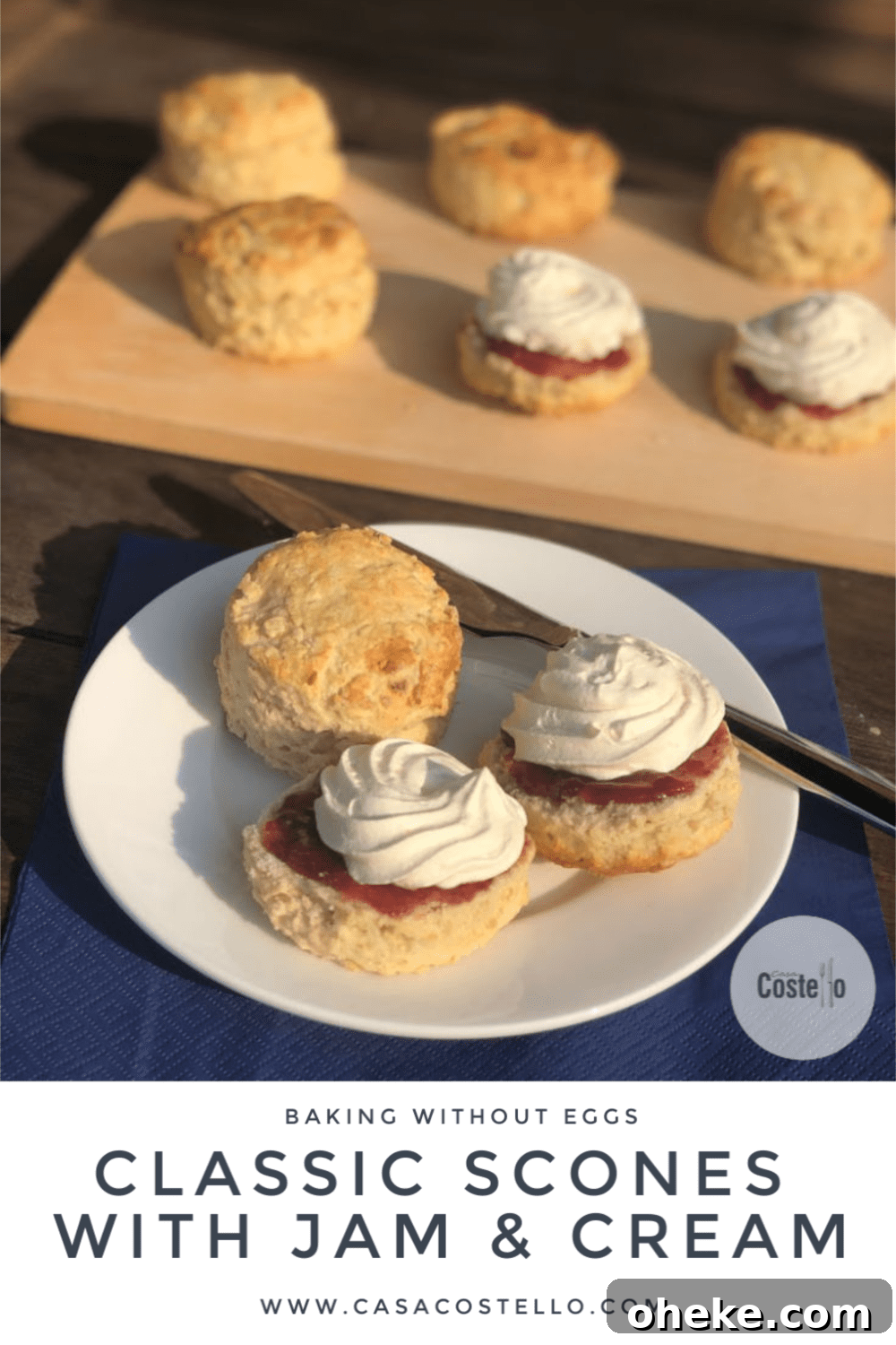 Classic Jam and Cream Scones — Egg-Free Baking Guide 6 Classic Plain Scones with Jam & Cream: Baking without Eggs recipe
