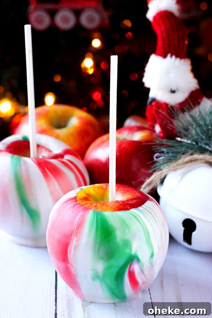 Christmas Marbled Dipped Apples