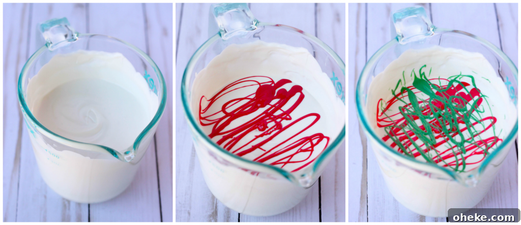 Bowls of melted chocolate