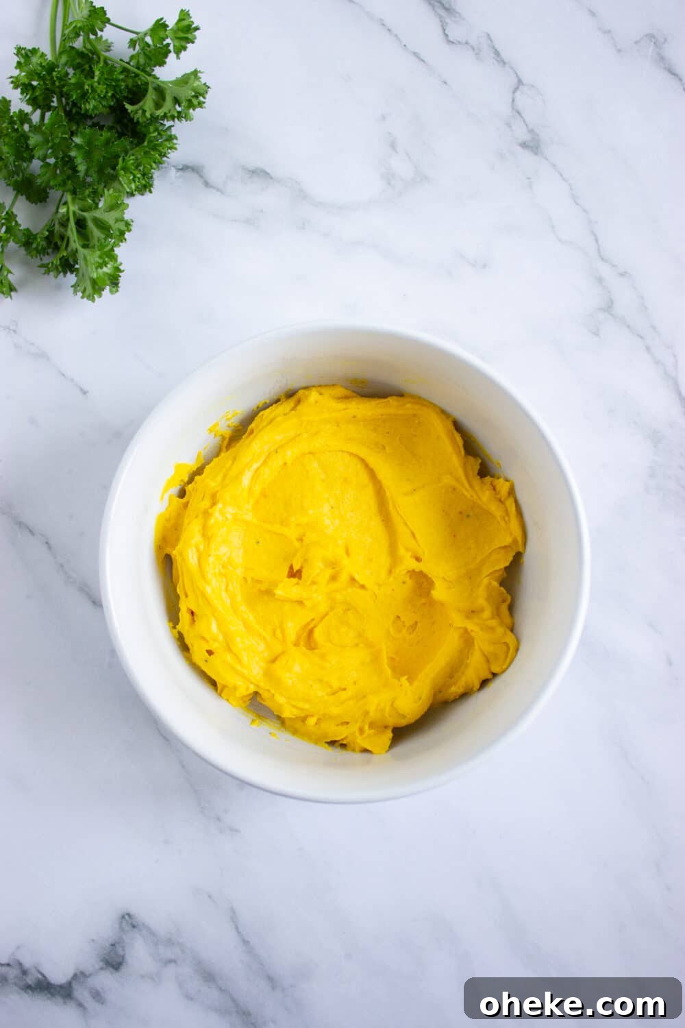 Pumpkin-Spiced Deviled Eggs for Low-Carb Fall Brunch 11 mixed insides of deviled eggs
