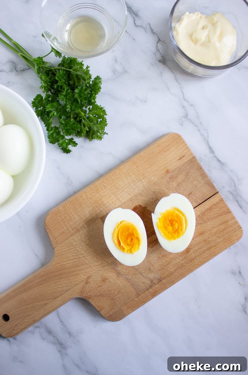 Pumpkin-Spiced Deviled Eggs for Low-Carb Fall Brunch 5 boiled egg cut in half