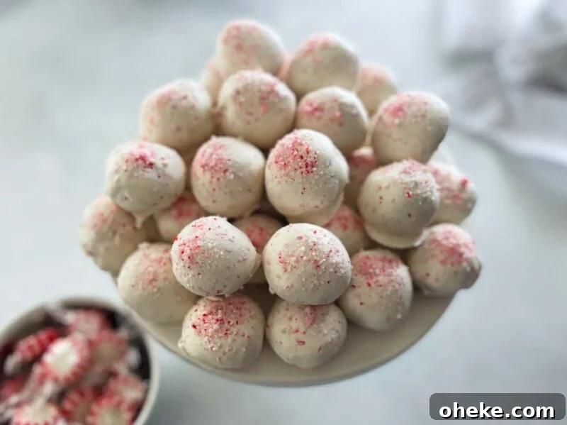 a pile of peppermint cake bites.