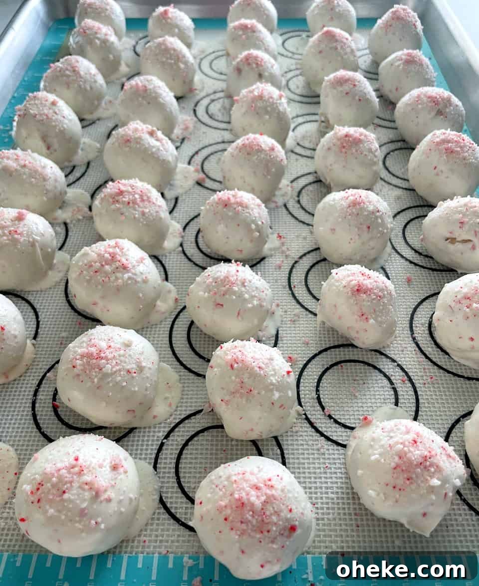 coated peppermint cake pops.
