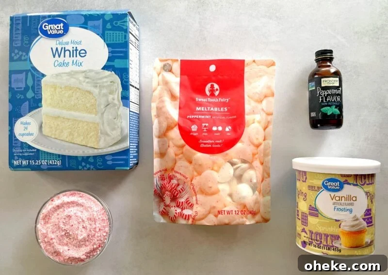 ingredients for peppermint cake pops