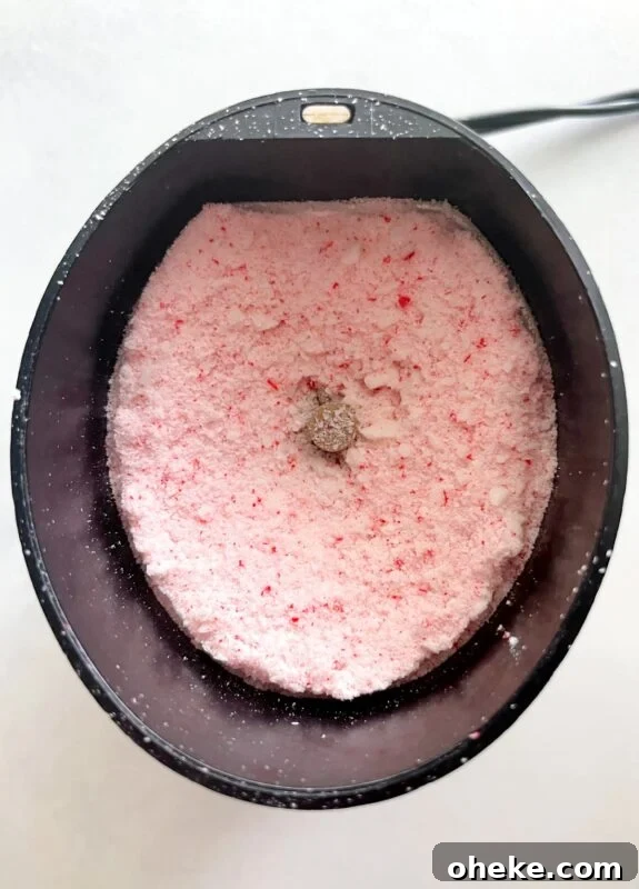 peppermint candy crushed in a grinder.