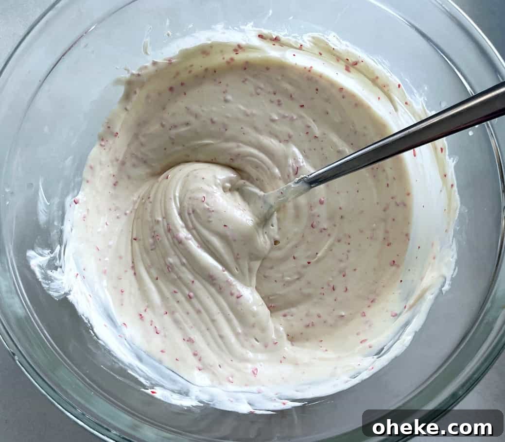 melted peppermint coating.