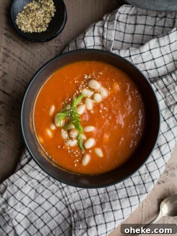 This Roasted Fennel and White Bean Tomato Soup recipe makes for an easy pantry meal.