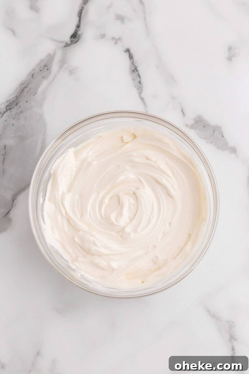 the dip mixed together in a glass bowl.