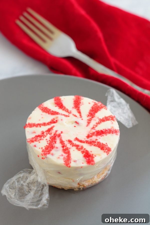 Mini No-Bake Peppermint Cheesecake Bites for Holiday Parties 3 These adorable Mini No-Bake Peppermint Cheesecakes look just like starlight mints. They’re perfect for a festive holiday event, but easy enough for anytime.
