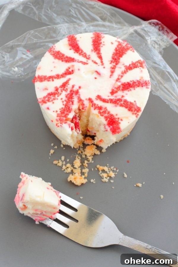 Mini No-Bake Peppermint Cheesecake Bites for Holiday Parties 4 These adorable Mini No-Bake Peppermint Cheesecakes look just like starlight mints. They’re perfect for a festive holiday event, but easy enough for anytime.