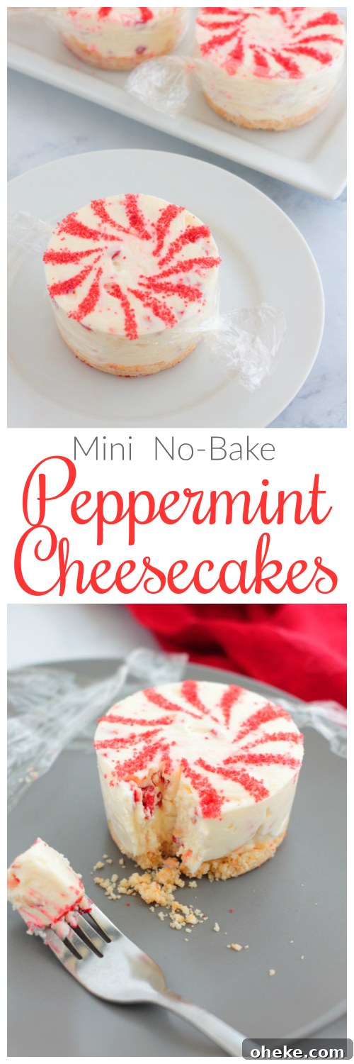 Mini No-Bake Peppermint Cheesecake Bites for Holiday Parties 7 These adorable Mini No-Bake Peppermint Cheesecakes look just like starlight mints. They’re perfect for a festive holiday event, but easy enough for anytime.