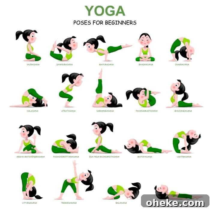 20 Beginner Yoga Poses with Free Printable Guide 4 I decided pull together 20 Easy Yoga Poses for Beginners with a Free Printable, so that I had a little guide--and guess what?! It was perfect!