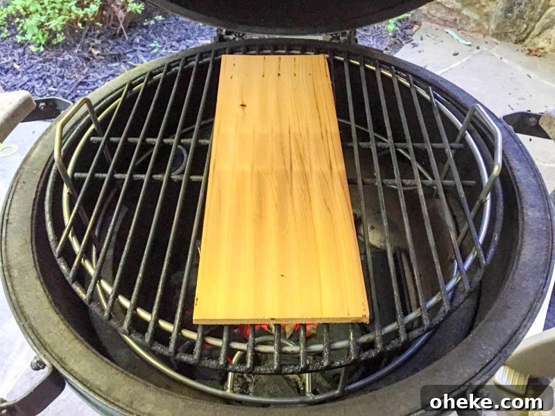 Big Green Egg Cedar Plank Miso Salmon