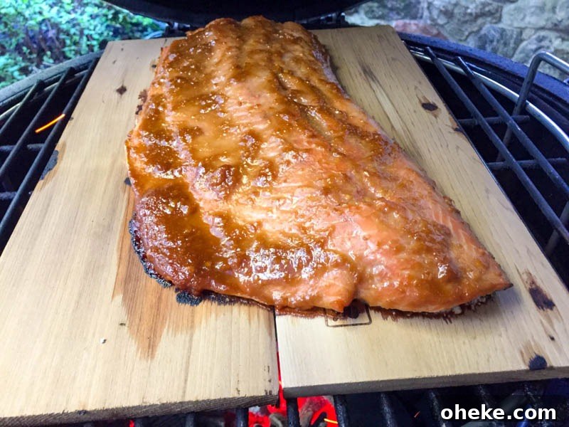 Big Green Egg Cedar Plank Miso Salmon