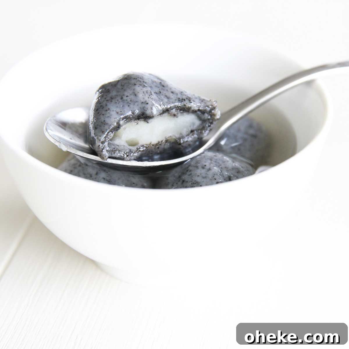 Black Sesame Glutinous Rice Balls in Sweet Ginger Soup