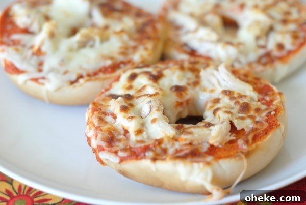 Cheesy Chicken Pizza Bagels
