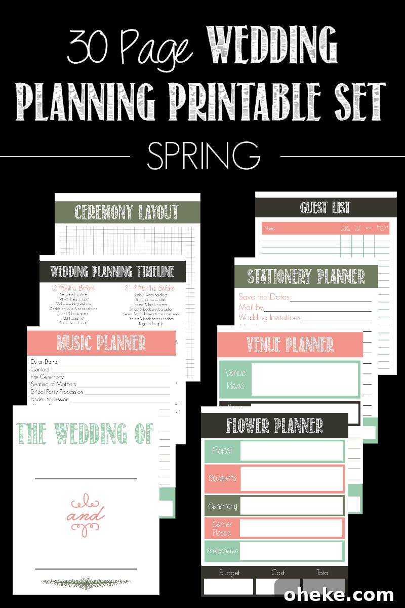 Get ready for your big day with this 30 Page Wedding Planning Printable Set! It's a life saver for any bride to be and come in 4 color options!