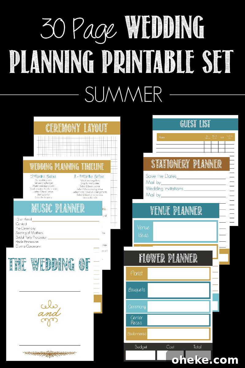 Get ready for your big day with this 30 Page Wedding Planning Printable Set! It's a life saver for any bride to be and come in 4 color options!