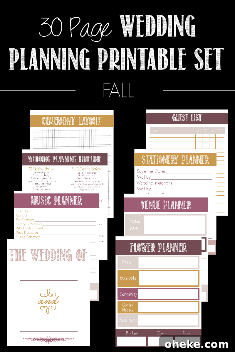 Get ready for your big day with this 30 Page Wedding Planning Printable Set! It's a life saver for any bride to be and come in 4 color options!