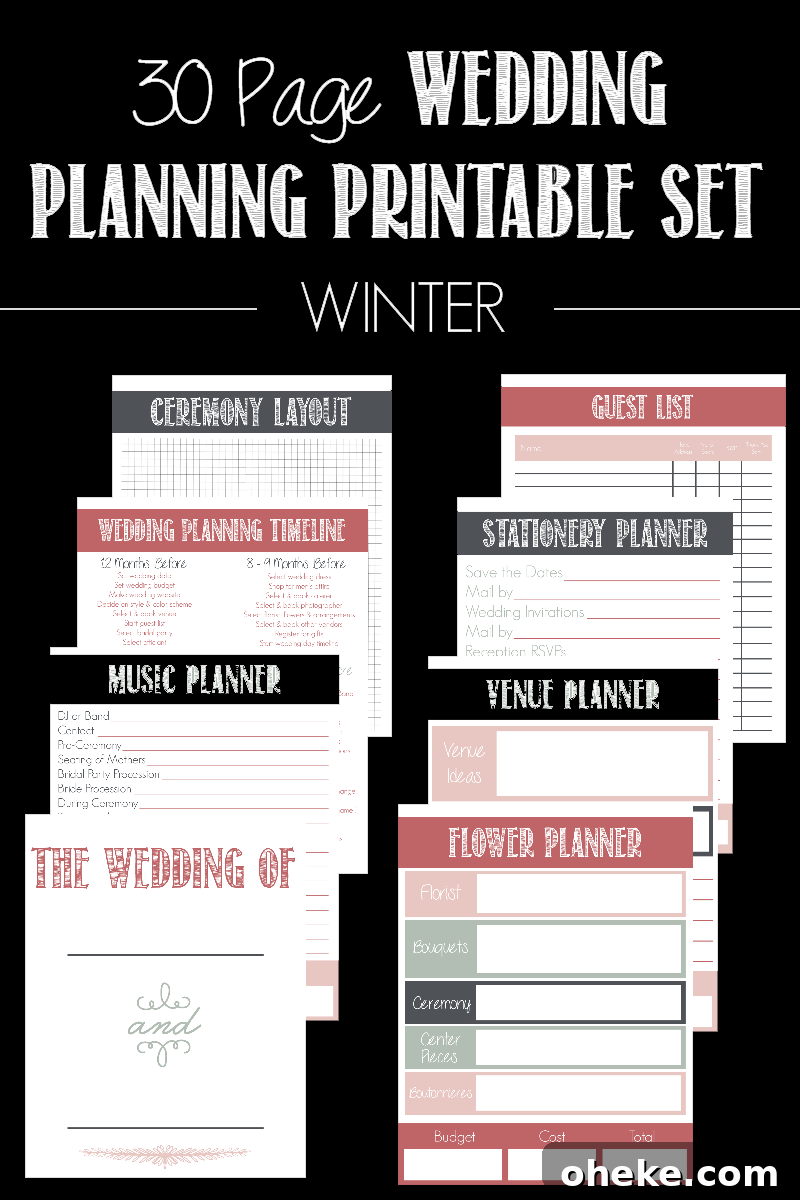 Get ready for your big day with this 30 Page Wedding Planning Printable Set! It's a life saver for any bride to be and come in 4 color options!