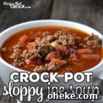 Quick Ground Beef Recipes for Flavorful Weeknight Dinners 20 I love this Crock Pot Sloppy Joe Soup recipe! It is not only different from anything I've had before, it is easy to make and so hearty and delicious!