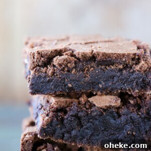 Browned Butter Brownie stacked detailed texture.