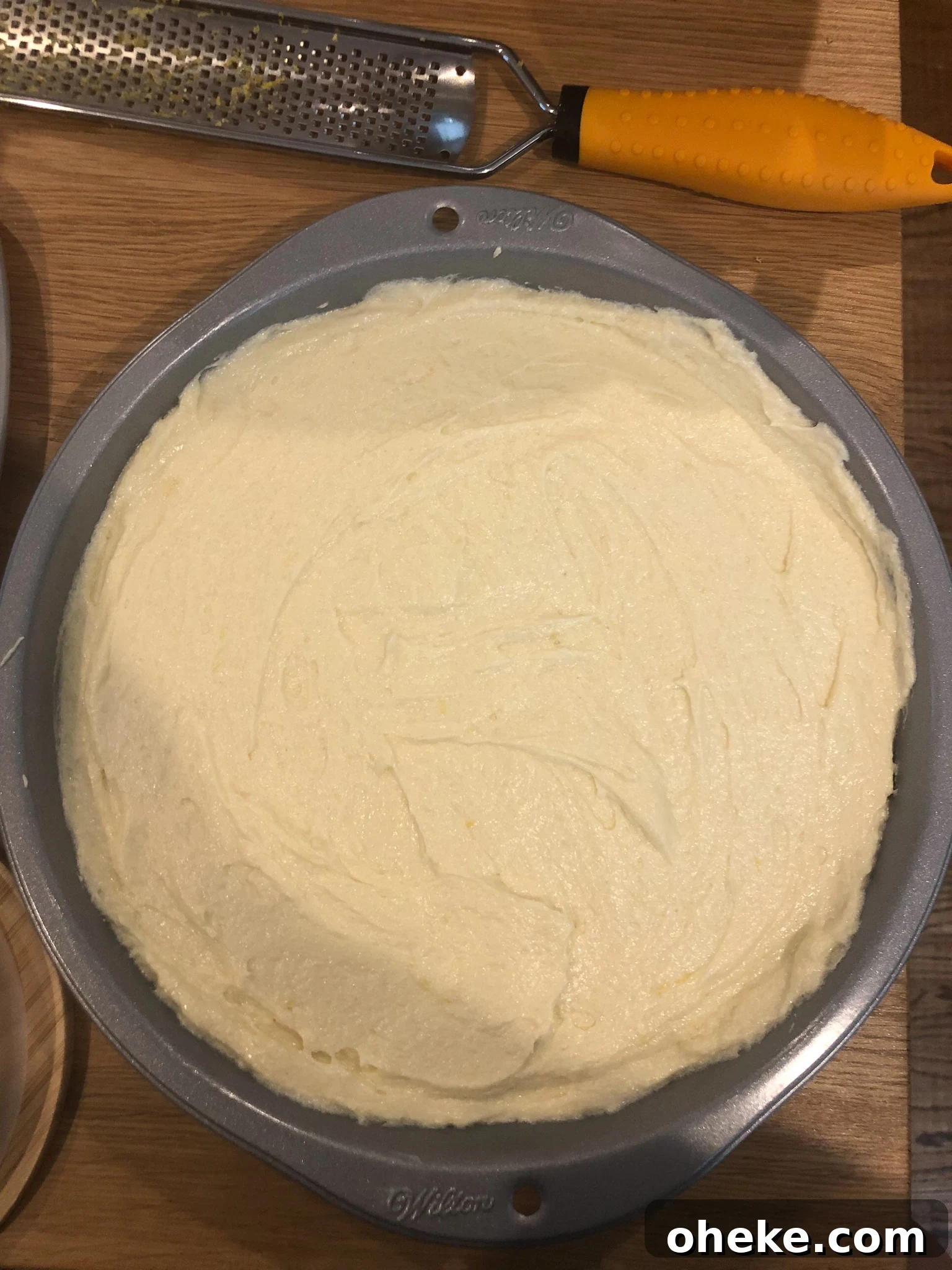 Batter in the pan.