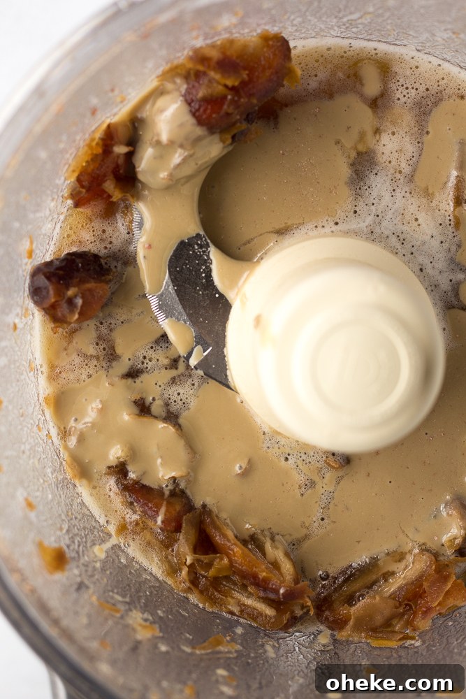 dates and tahini in blender by Flora & Vino