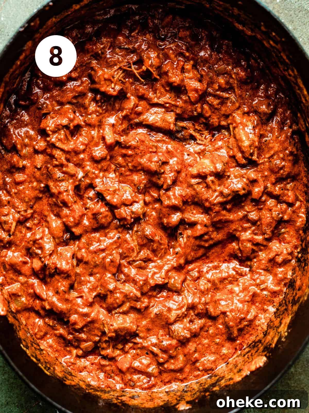 Short Rib Bolognese Recipe: Slow-Simmered, Rich Italian Ragu 11 finished short rib bolognese in a pot.