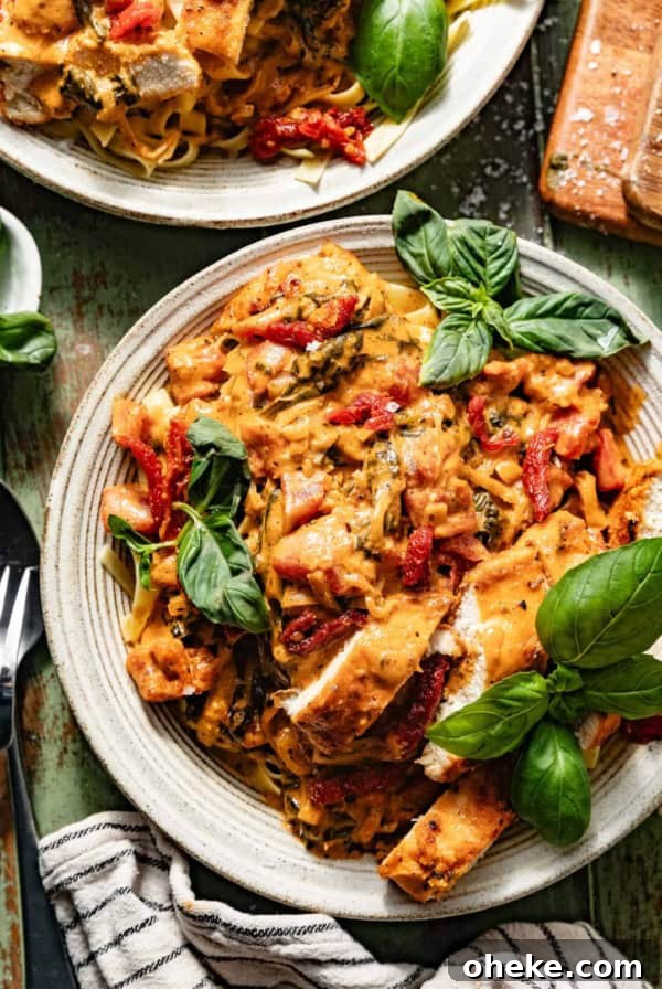 Short Rib Bolognese Recipe: Slow-Simmered, Rich Italian Ragu 14 marry me chicken pasta on a plate garnished with fresh basil.