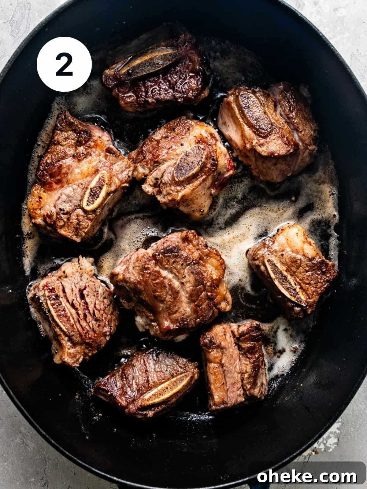 Short Rib Bolognese Recipe: Slow-Simmered, Rich Italian Ragu 5 short ribs seared in a large dutch oven.