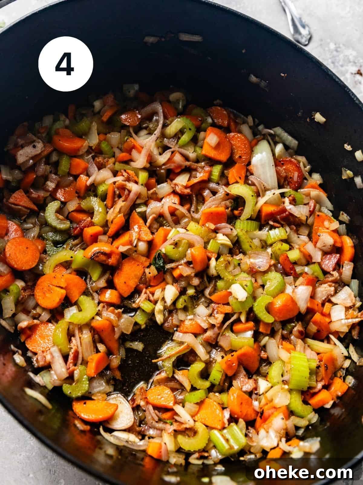 Short Rib Bolognese Recipe: Slow-Simmered, Rich Italian Ragu 7 celery, carrot, onion, and garlic in a dutch oven.