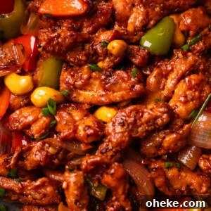 a close up image of dragon chicken to show it's texture
