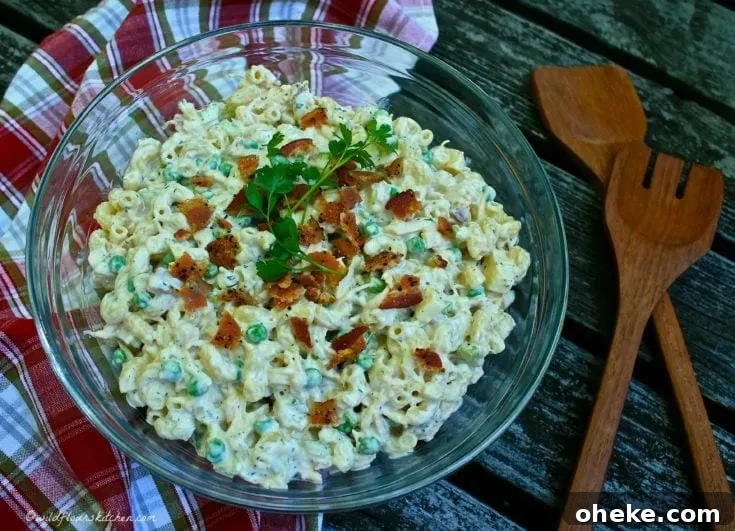 Bacon White Cheddar Ranch Chicken Macaroni Salad