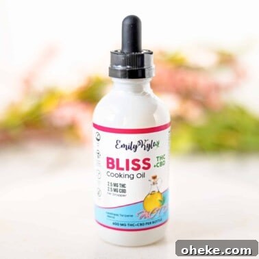 A picture of Emily Kyles Bliss cooking oil.
