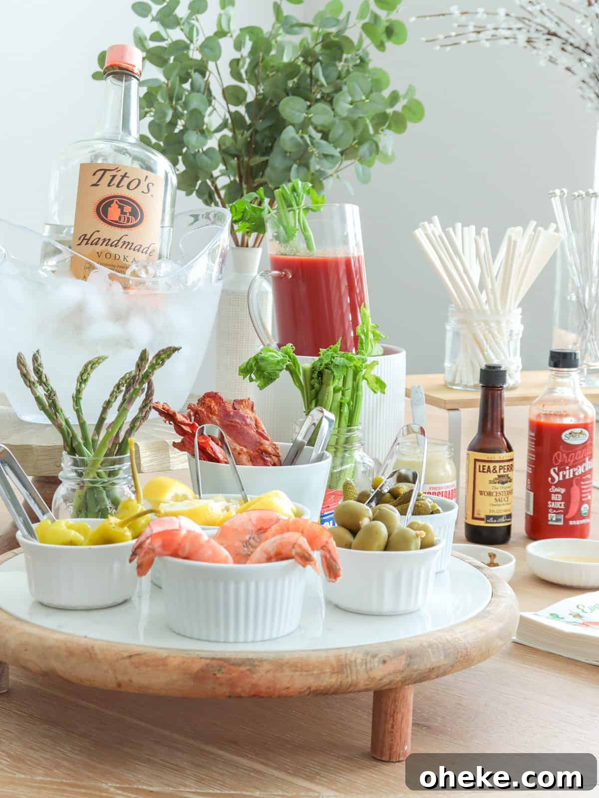 Build a Bloody Mary Bar: DIY Cocktail Station Guide 7 Bloody mary bary at home.