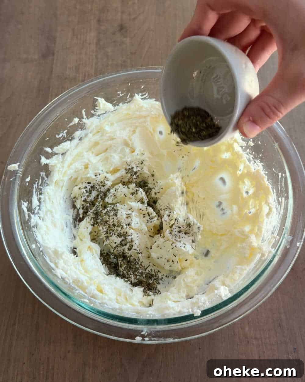 Mom’s Classic Stuffed Celery Recipe — Party Appetizer 4 add spices to cream cheese.