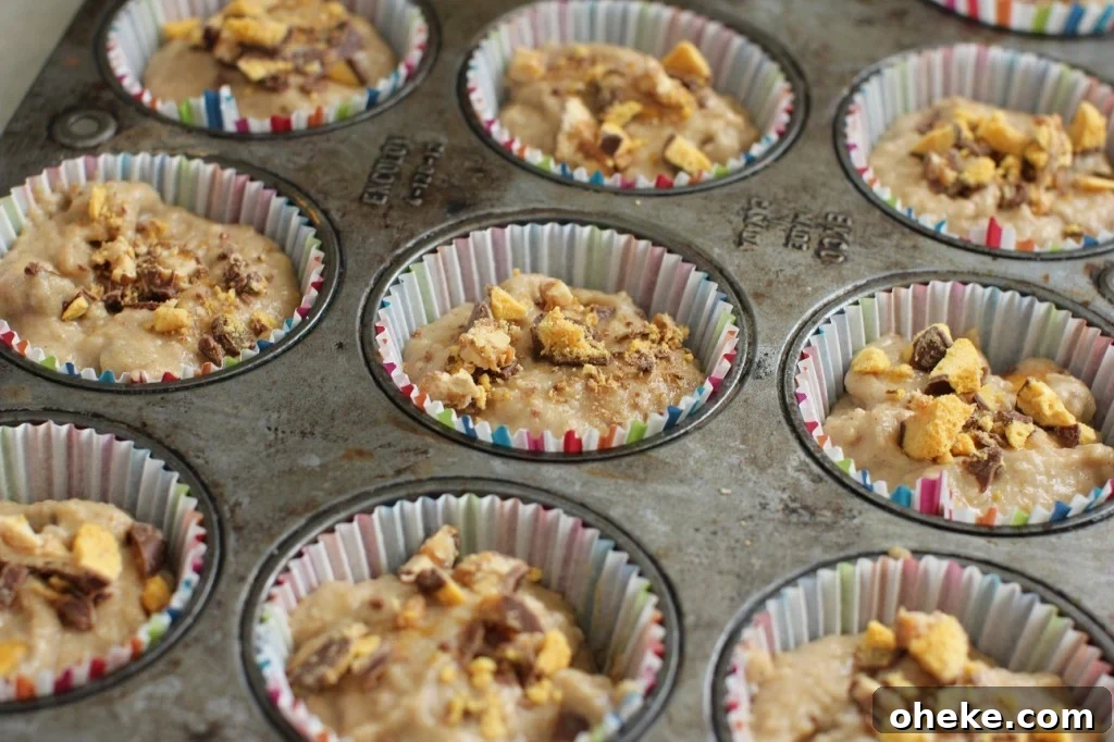 Candy Bar Muffins: Turn Halloween Candy Into Irresistible Muffins 6 sprinkle the chopped candy bars on the muffins
