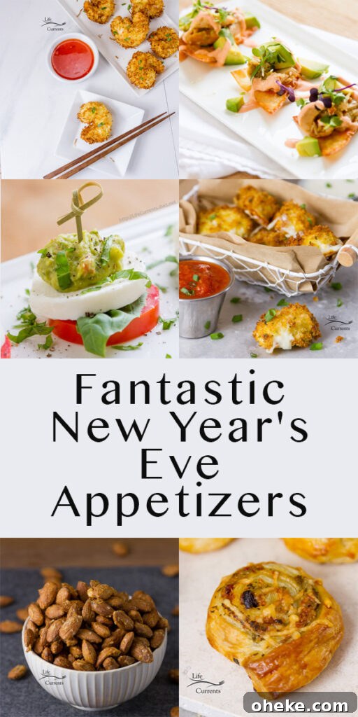 collage of 6 appetizer images with the title in the middle - long pin for Pinterest