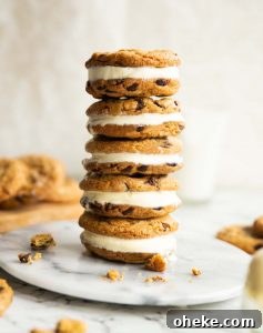 Cookie ice cream sandwiches 5 ice cream sandwiches stacked on each other on small marble plate