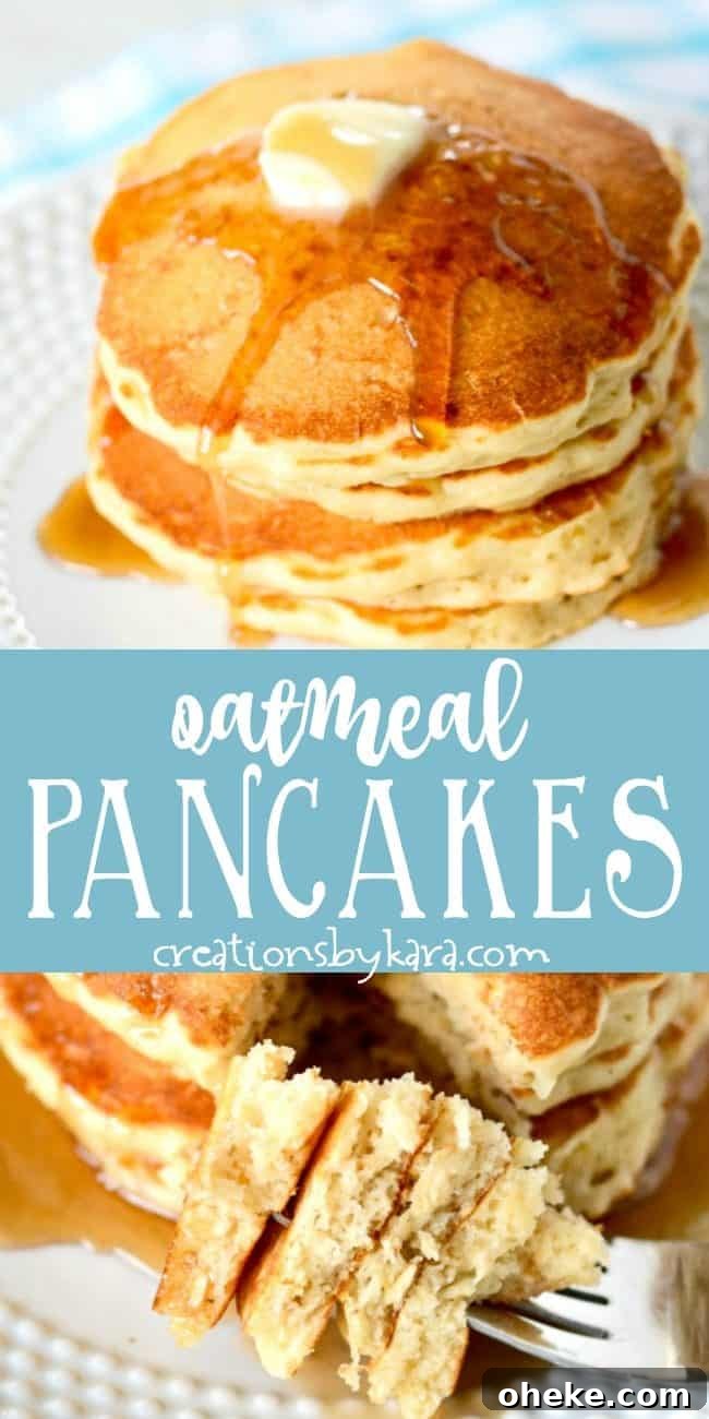 Recipe for Oatmeal Pancakes - buttermilk and brown sugar make these the best oatmeal pancakes. homemade oatmeal pancake recipe collage