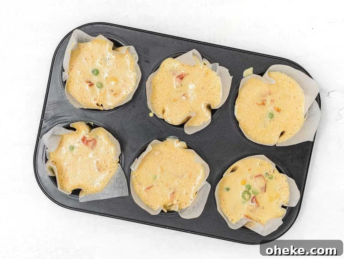 Savory Chickpea Frittata Muffins for Meal Prep 11 Chickpea Muffins before baking