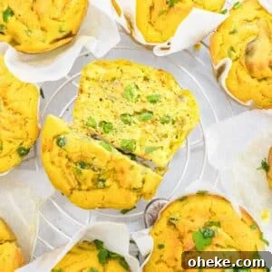 Savory Chickpea Frittata Muffins for Meal Prep 13 Chickpea muffins with baking paper cut in half