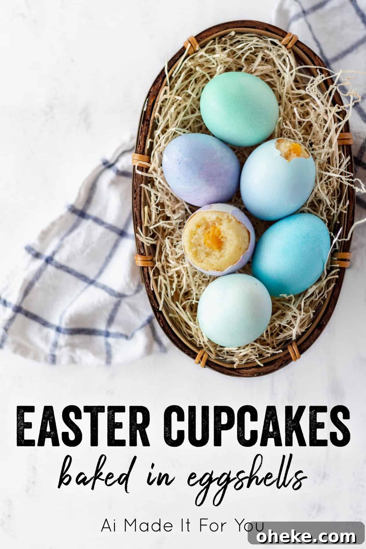 Vanilla cupcakes baked in eggshells with carrot curd