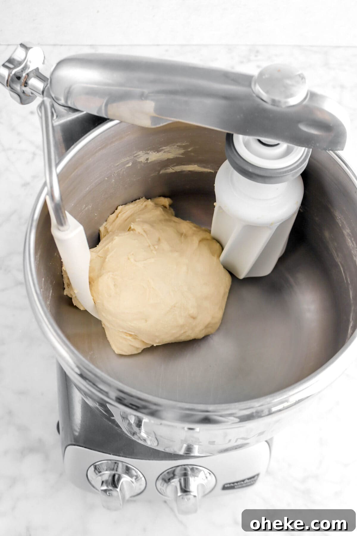 smooth dough in mixer