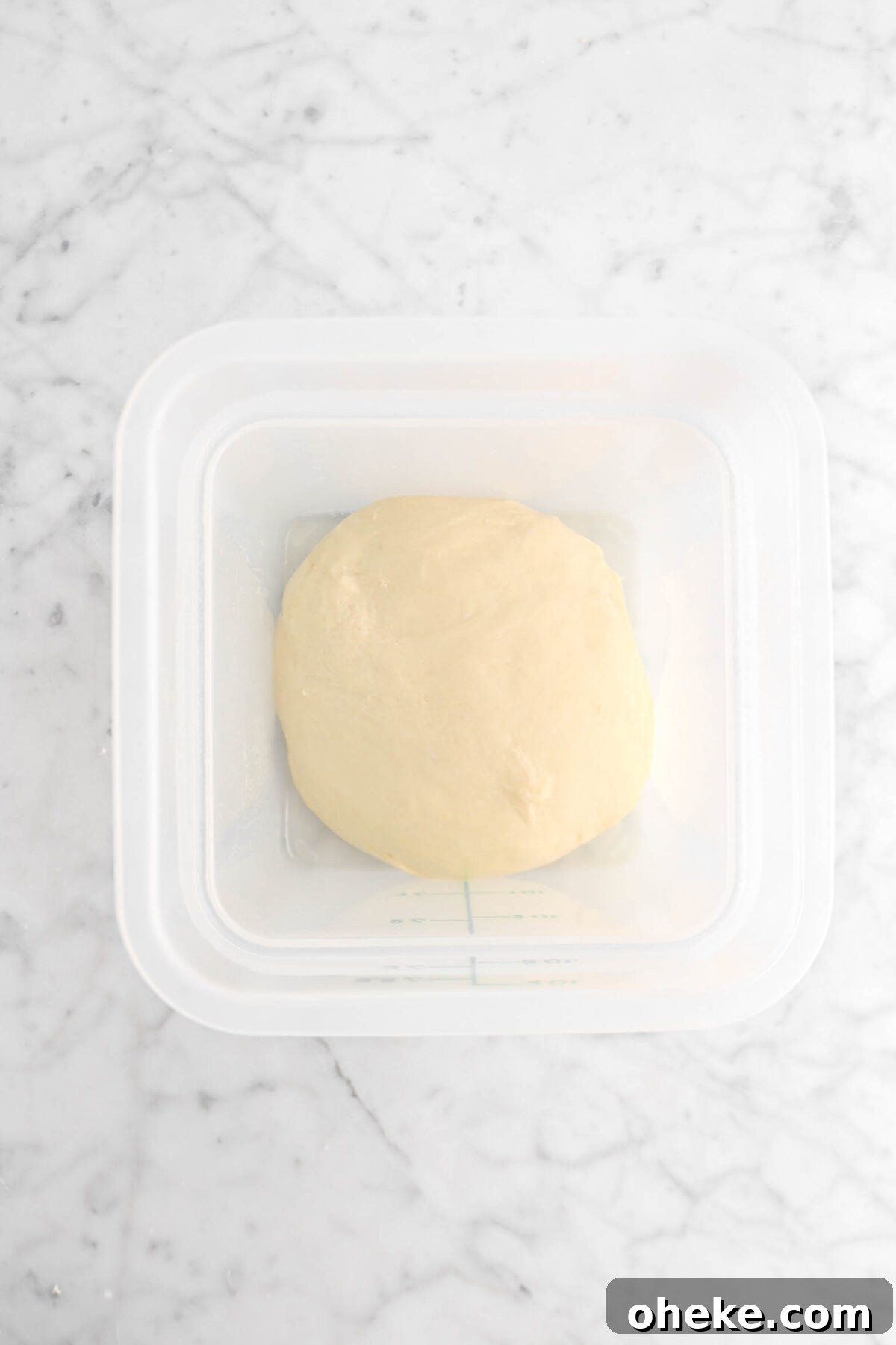 dough in plastic container
