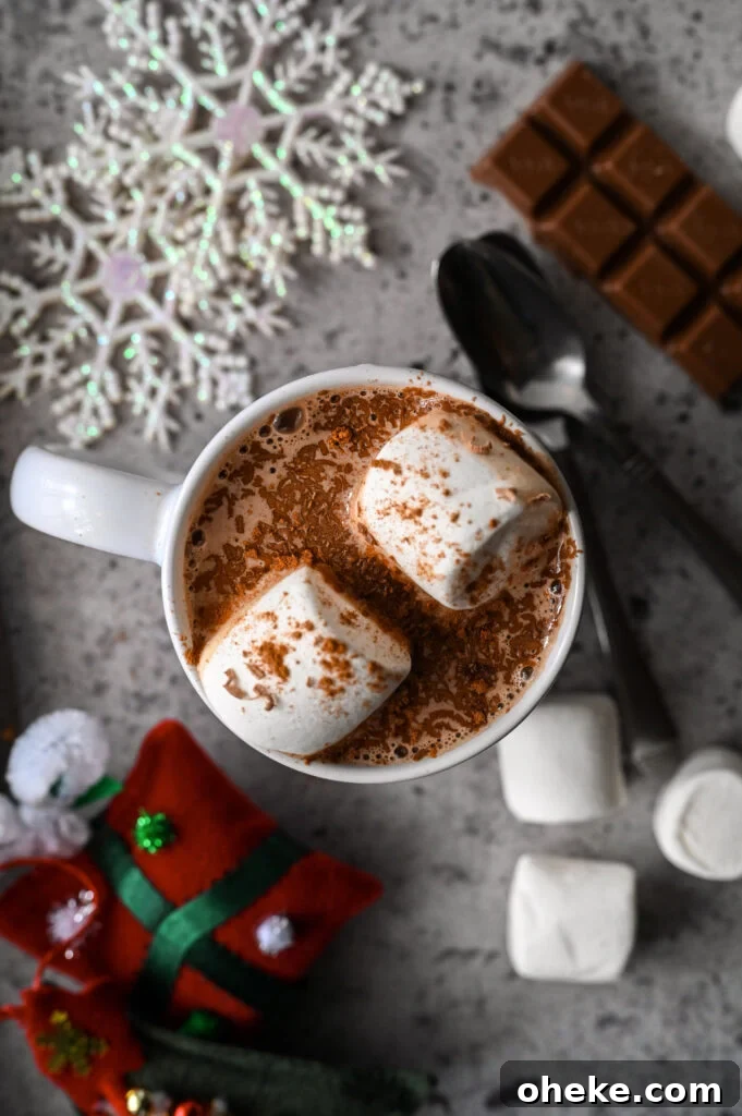 A rich and creamy hot chocolate