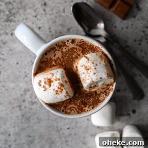A rich and creamy hot chocolate