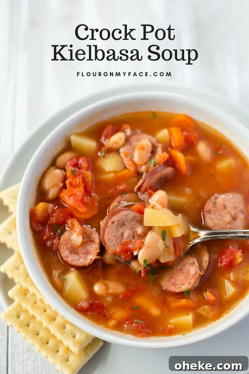 Hearty Slow Cooker Kielbasa Soup Recipe 3 Crock Pot Kielbasa Soup recipe with potatoes, carrots and beans.