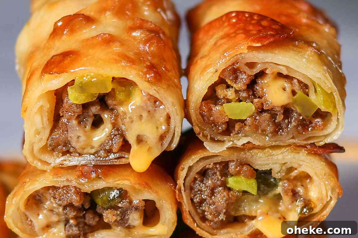 Air Fryer Cheeseburger Egg Rolls msn image.